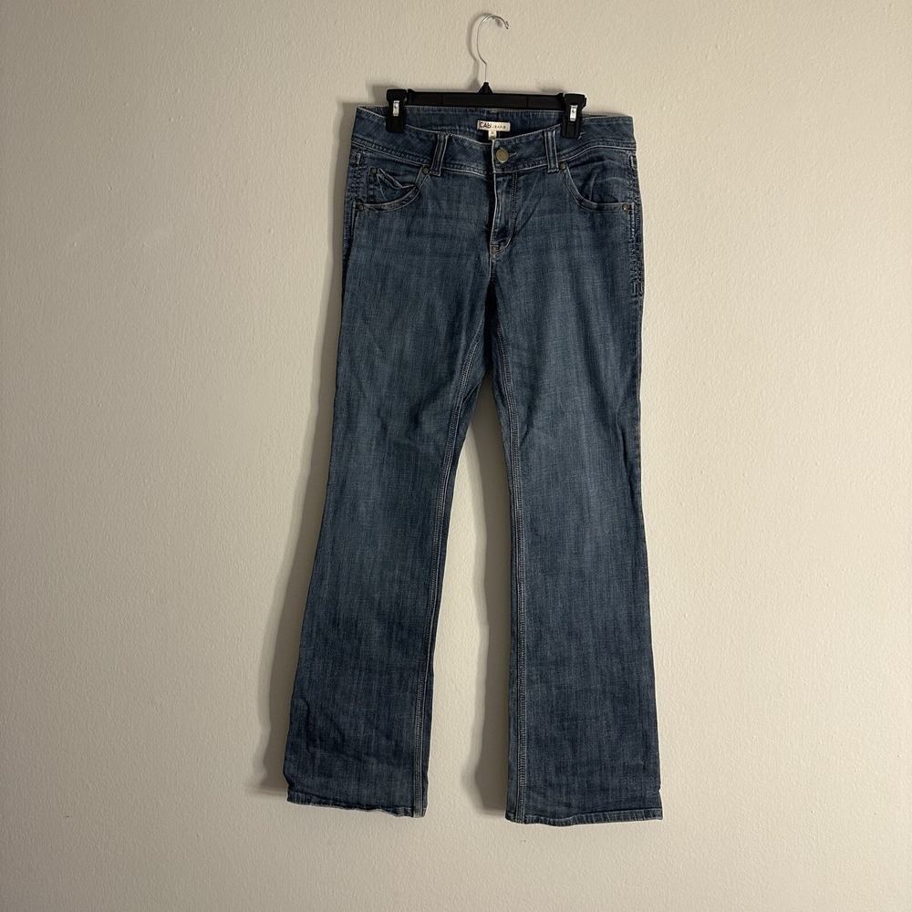 Cabi Jeans Women's 10 Dark Wash Straight Leg Mid Rise‎ Stretchy Style # 120